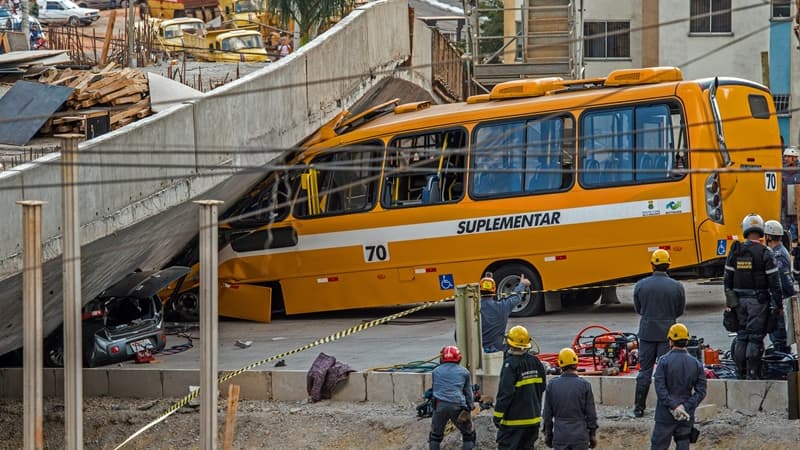 Une passerelle en construction au-dessus d’une autoroute s’est effondrée à Belo Horizonte