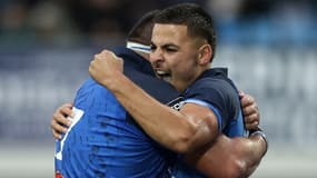 Le joueur de Castres Theo Chabouni fête la victoire du CO, 4 octobre 2025
