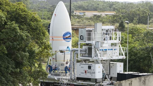 La navette IXV avant son lancement en Guyane.