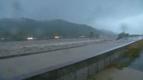 La 2x2 voies submergée à Carros vendredi soir.