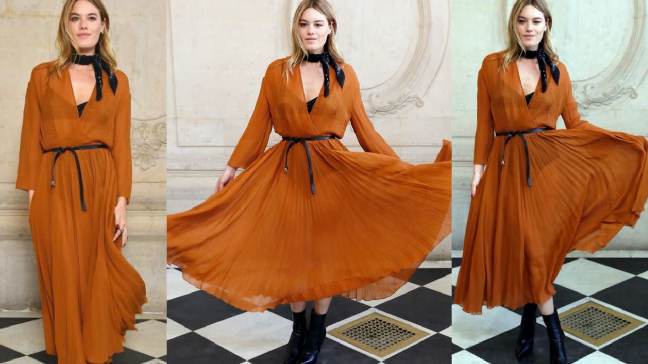 Le look de Camille Rowe au défilé Dior