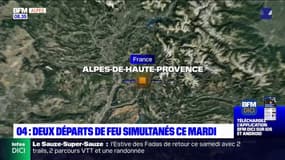 Alpes-de-Haute-Provence: deux départs de feu simultanés ce mardi