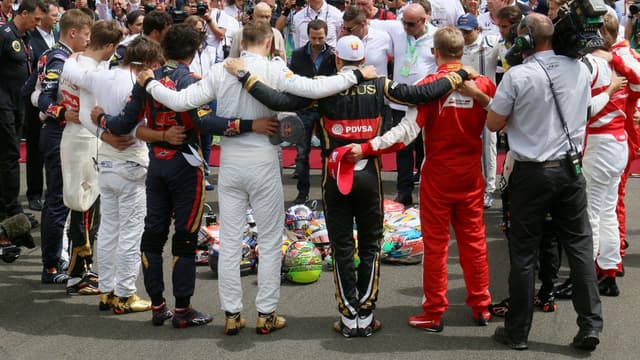 L'hommage des pilotes à Jules Bianchi