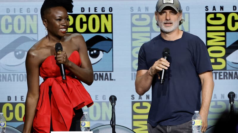 Les acteurs Danai Gurira et Andrew Lincoln au Comic-Con.