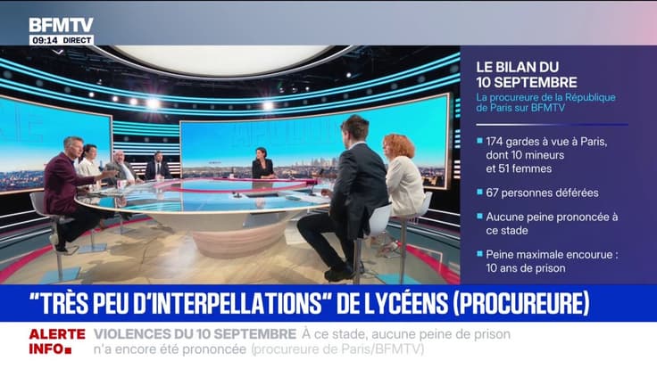 10 septembre: "Très peu d'interpellations des lycéens", détaille la procureure de Paris Laure Beccuau
