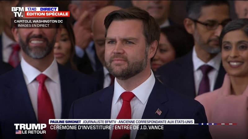 Investiture de Donald Trump: l'arrivée de J.D. Vance dans la rotonde du Capitole à Washington