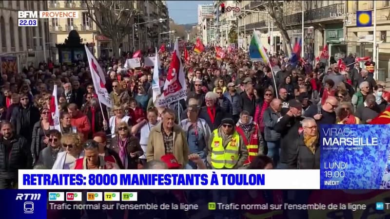 Manifestation contre la réforme des retraites: près de 8000 manifestants à Toulon selon la CGT