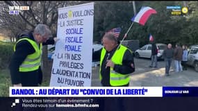 "Convoi de la liberté": des manifestants au départ de Bandol