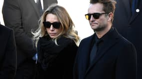 Laura Smet et David Hallyday à l’enterrement de leur père