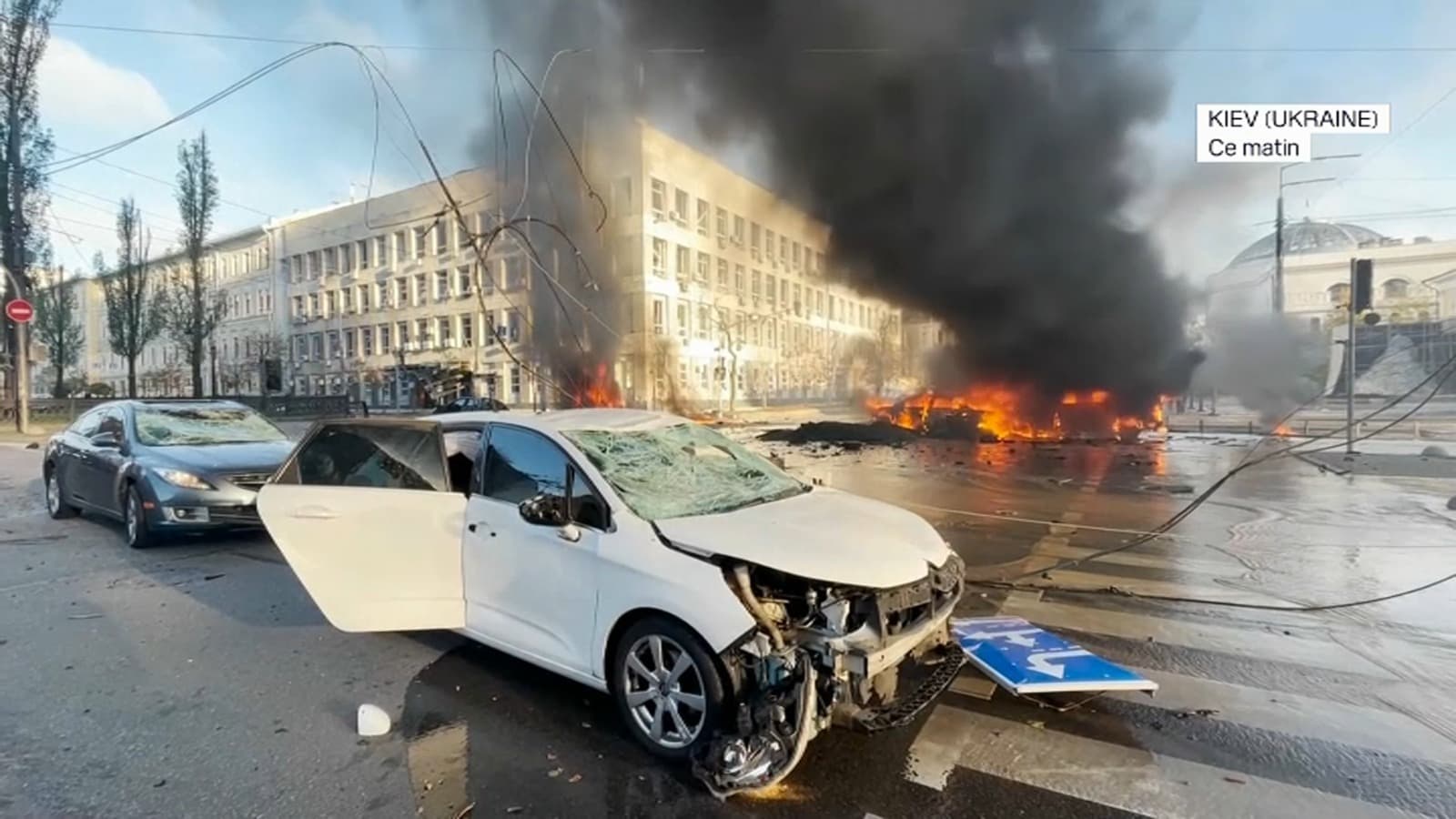 Des bombardements ont frappé Kiev ce lundi matin, en Ukraine, le 10 octobre 2022 Des bombardements ont frappé Kiev ce lundi matin, en Ukraine, le 10 octobre 2022
