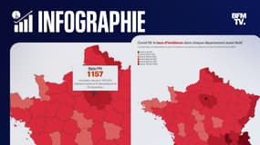 Le taux d'incidence par département au 20 décembre 2021.