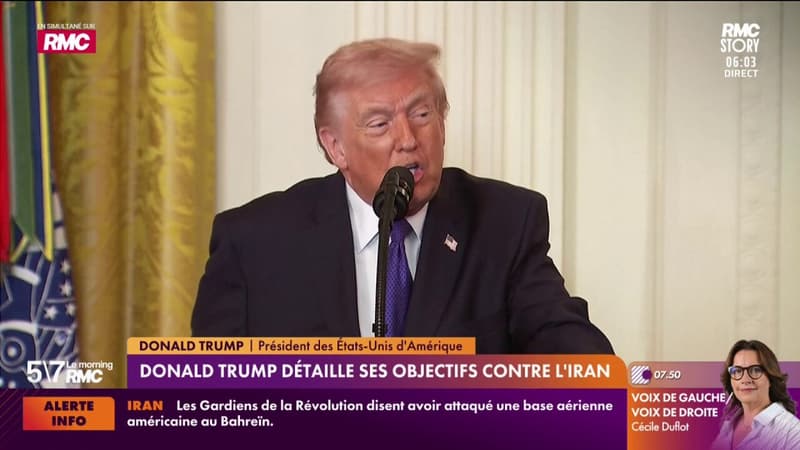 Donald Trump détaille ses objectifs contre l'Iran