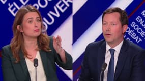 Marine Tondelier et François-Xavier Bellamy sur BFMTV le 11 janvier 2026. 