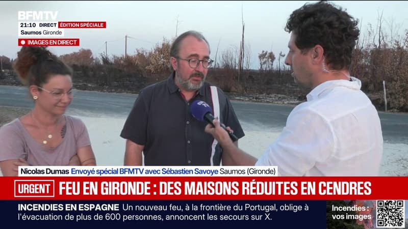 Incendie en Gironde: "On a des familles qui sont sans logement à ce jour", indique Didier Chautard, maire de Saumos