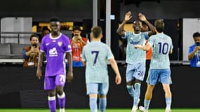 Randal Kolo Muani célèbre son but lors de la victoire de la Juventus contre Al-Ain (5-0, Coupe du monde des clubs), le 18 juin 2025