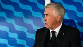 Carlo Ancelotti avec le Real Madrid lors de la Supercoupe d'Europe 2022.