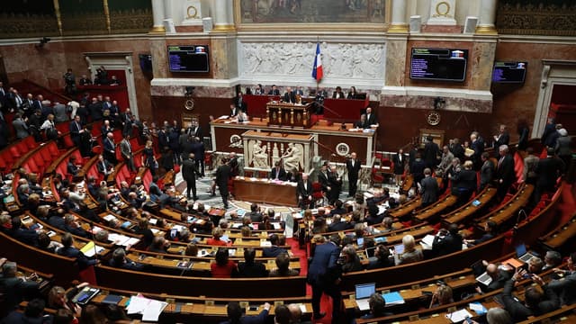 L'hémicycle de l'Assemblée nationale à Paris.