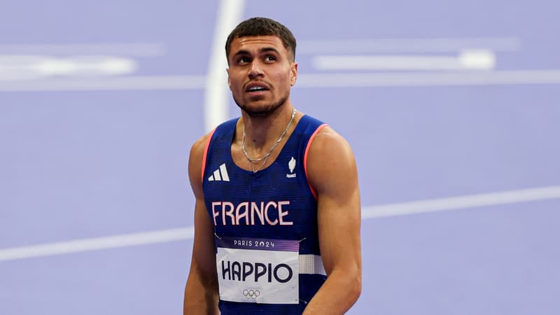 Wilfried Happio lors de la demi-finale 400m haies des JO de Paris, le 7 août 2024