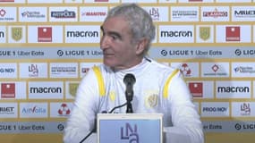Raymond Domenech en conférence de presse, à Nantes le 31 décembre 2020