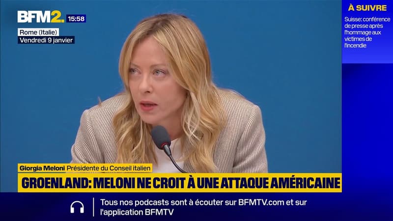 Groenland: Giorgia Meloni ne "croit" toujours pas à une attaque américaine