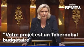 Motions de censure: "Votre projet est un Tchernobyl budgétaire", déclare Marine Le Pen