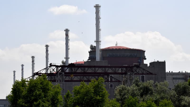 La centrale nucléaire de Zaporijia, contrôlée par la Russie, dans le sud de l'Ukraine, le 15 juin 2023. 