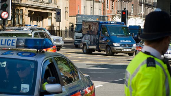 La police de Londres (illustration). La police de Londres (illustration).