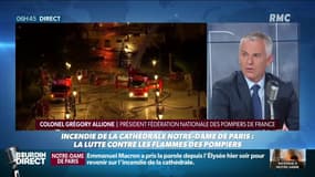 Incendie de Notre-Dame de Paris: "40 000 litres d'eau ont été déversés à la minute soit l’équivalent de 8 canadairs" annonce le colonel Grégory Allione