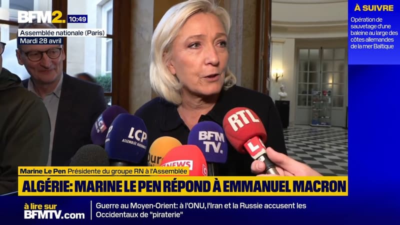 Algérie/"Mabouls": Marine Le Pen dénonce la "trumpisation" d'Emmanuel Macron