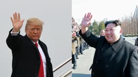 Le président des Etats-Unis Donald Trump et le dirigeant de la Corée du Nord Kim Jong-Un