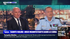 Christian Rodriguez, directeur général de la Gendarmerie nationale: "À ce stade, je suis incapable de vous dire si c'est un pavé, une arme, qui est à l'origine des blessures des deux manifestants blessés" à Sainte-Soline