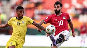 Reinildo et Mohamed Salah lors d'Egypte-Mozambique, le 14 janvier 2024