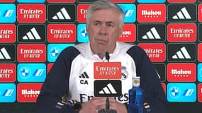 Carlo Ancelotti en conférence de presse, à Madrid le 3 février 2024