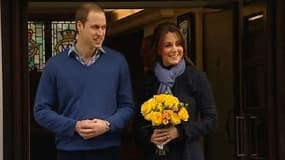 La duchesse de Cambridge et le prince William, jeudi matin, à la sortie de l'hôpital King Edward VII