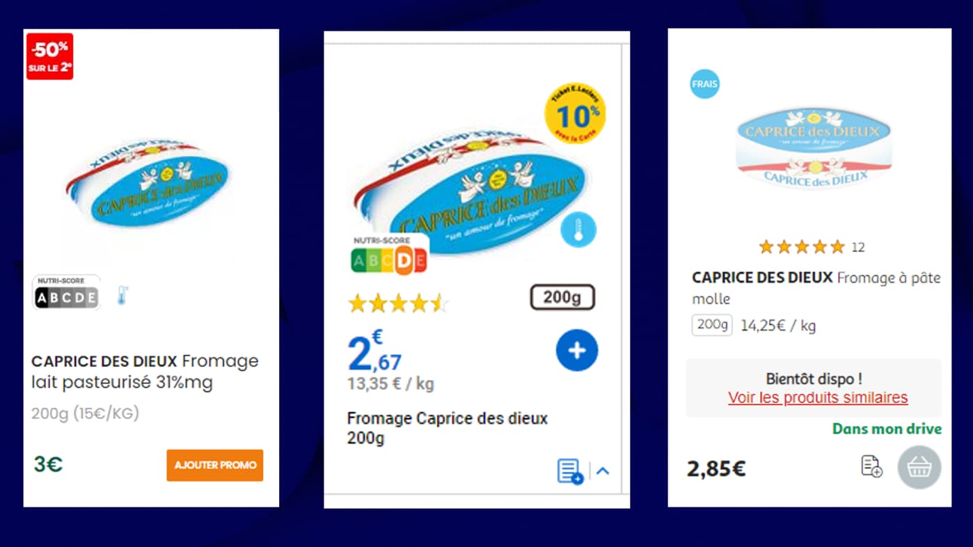 Relevés de prix effectué le 2 mars 2023 Relevés de prix effectué le 2 mars 2023