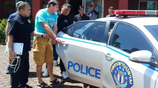L'Italien Francesco Galdelli est placé en garde à vue le 15 juin 2019, après avoir été arrêté à Pattaya, en Thaïlande