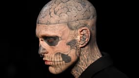 Rick Genest, aka Zombie Boy, lors de la Fashion Week de Paris en janvier 2011