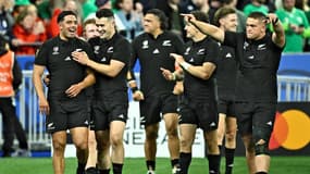 Les All Blacks tombeur de l'Irlande, première nation mondiale, en quart de finale de la Coupe du monde de rugby, 14 octobre 2023