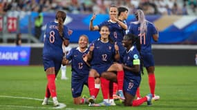 Les joueuses de l'équipe de France face à la Suisse, le 30 mai 2025.