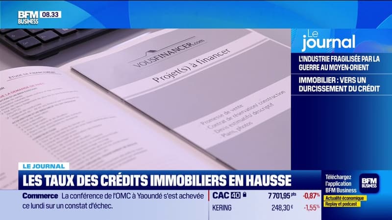 Les taux des crédits immobiliers en hausse
