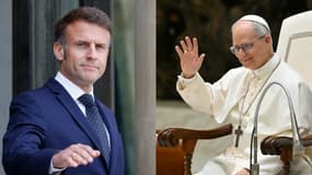 Emmanuel Macron et le pape Léon XIV.