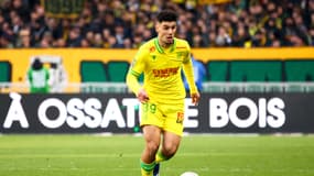 Matthis Abline lors de Nantes-Le Havre (0-0, L1), le 26 novembre 2023