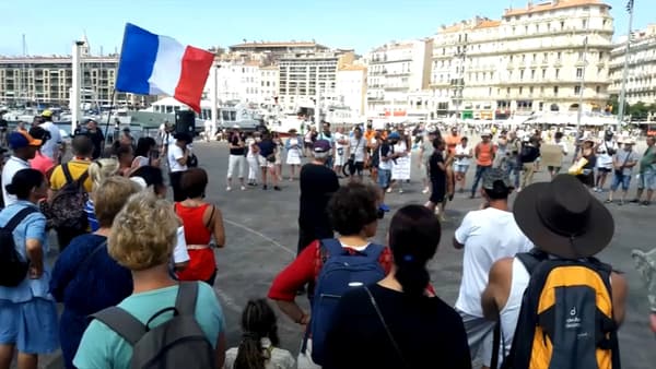Manifestants à Marseille. 
