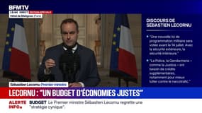 Le Premier ministre Sébastien Lecornu défend "un budget d'économies juste [...] avec un déficit qui ne devra pas dépasser 5%"