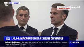 JO 2024: Emmanuel Macron et Gérald Darmanin visitent le commissariat, mis en place dans le village olympique
