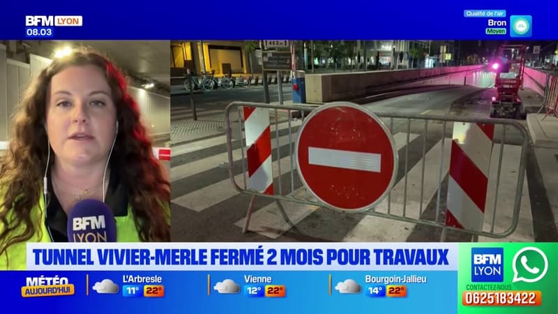 Lyon: le tunnel Viver-Merle est désormais fermé deux mois pour travaux (1/1)