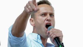 L'opposant russe Alexeï Navalny le 20 juillet 2019 lors d'une manifestation à Moscou