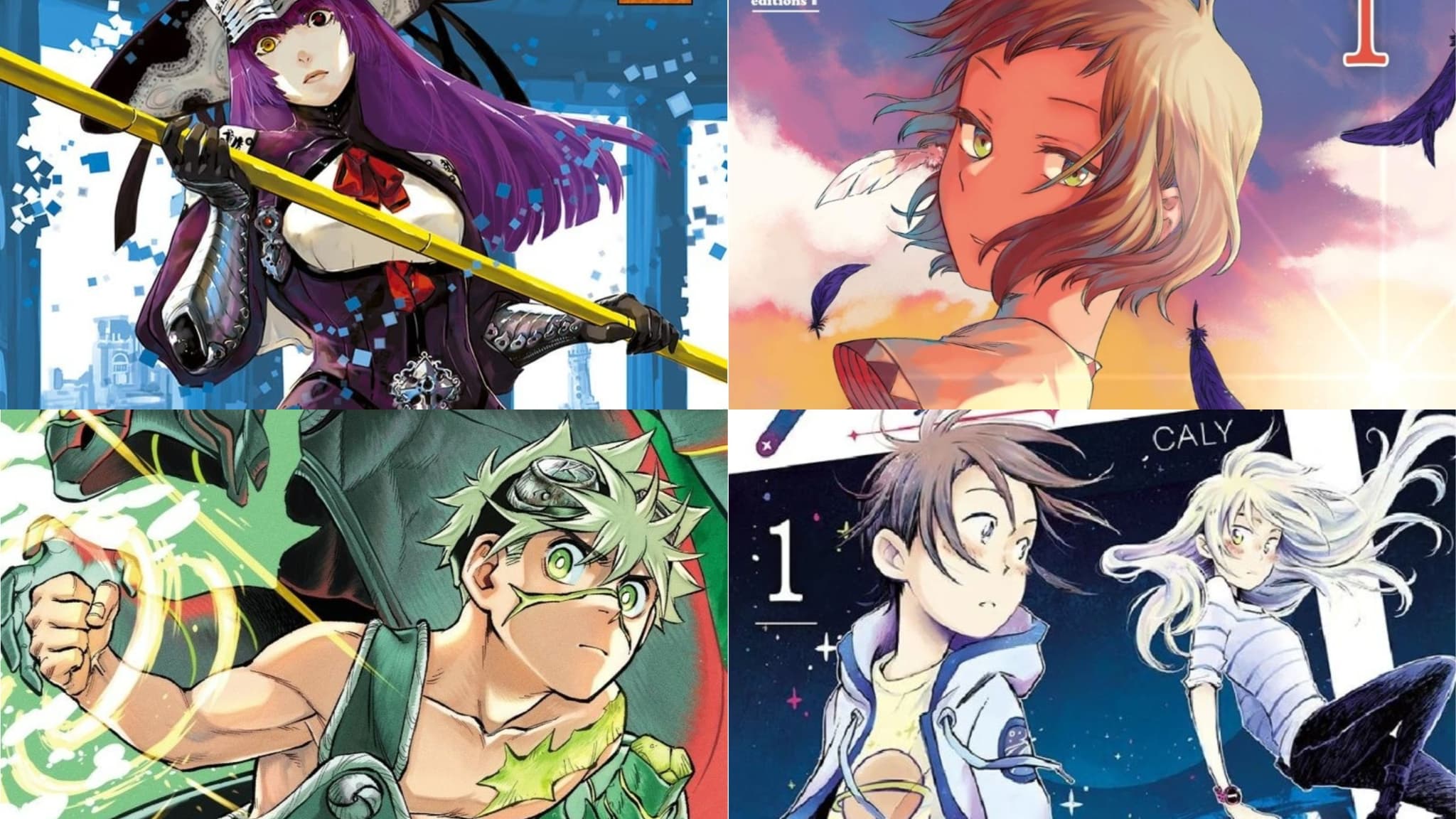 Détail des couvertures des mangas "Outlaw Players", "Wandering Soul", "Ripper" et "Nova"