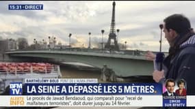 La Seine a dépassé les 5 mètres, le zouave du pont de l'Alma a les genoux dans l'eau