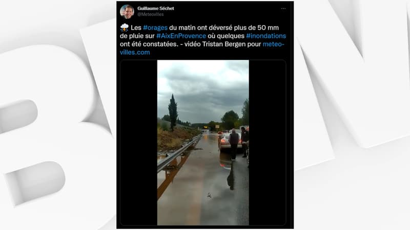 Dans les Bouches-du-Rhône, il est tombé plus de 60 mm de pluie en deux heures.